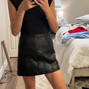 alice + olivia leather skirt